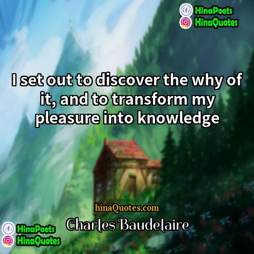 Charles Baudelaire Quotes | I set out to discover the why